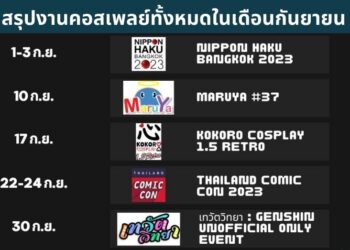 สรุปรวมงานคอสเพลย์ที่จัดขึ้นในเดือนกันยายน 2023